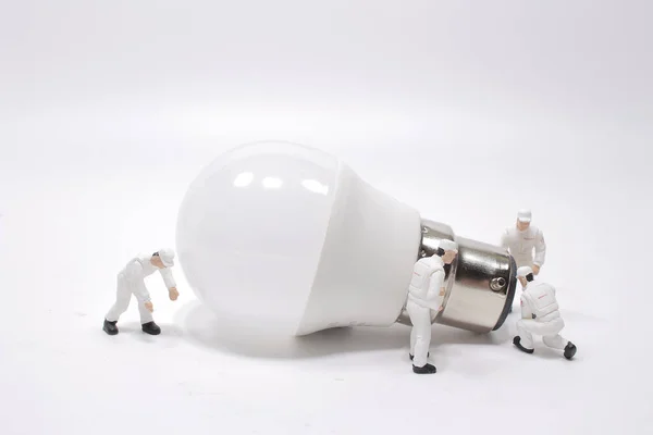 Una Idea Creativa Negocios Concepto Generador Energía Energía Personas Miniatura — Foto de Stock