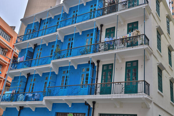 The Blue House is very old building in Wan Chai district 4 Oct 2020