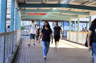 Mong Kok 'taki yaya köprüsü sistemi, Hong Kong 3 Ekim 2020