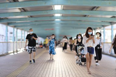 Mong Kok 'taki yaya köprüsü sistemi, Hong Kong 3 Ekim 2020