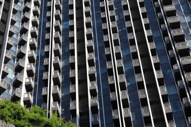 3 Ekim 2020 'de Mong kok' taki yeni modern konut binası.