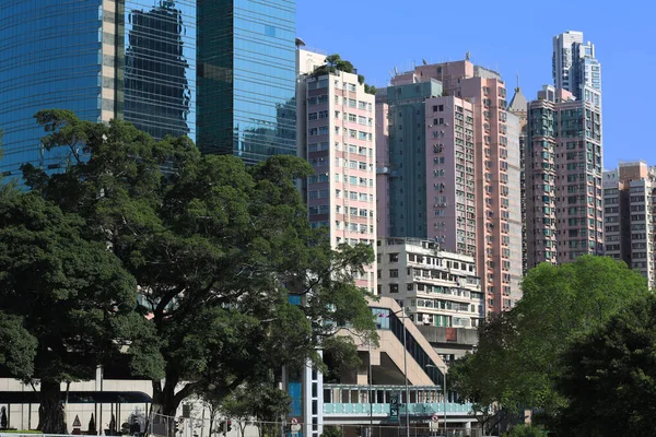 Mong Kok District Kontor Och Bostadshus Hong Kong Okt 2020 — Stockfoto