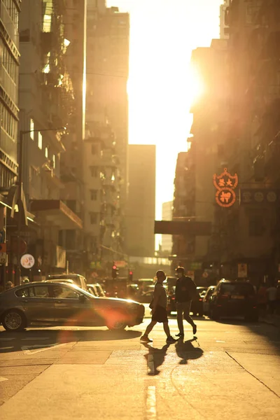 Het Zonlicht Dacht Straat Mong Kok Oct 2020 — Stockfoto