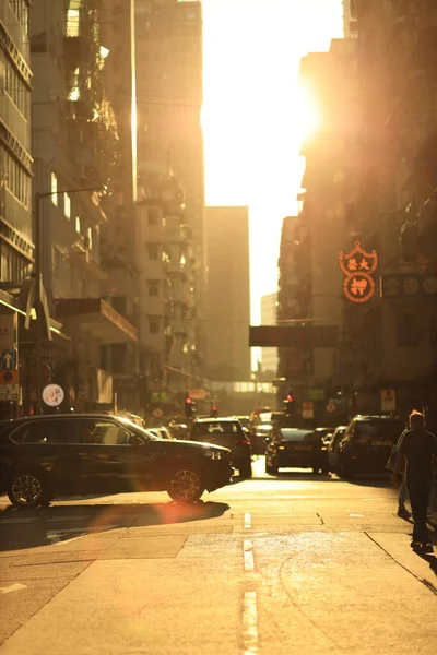 Sluneční Světlo Myslelo Ulice Mong Kok Říj 2020 — Stock fotografie