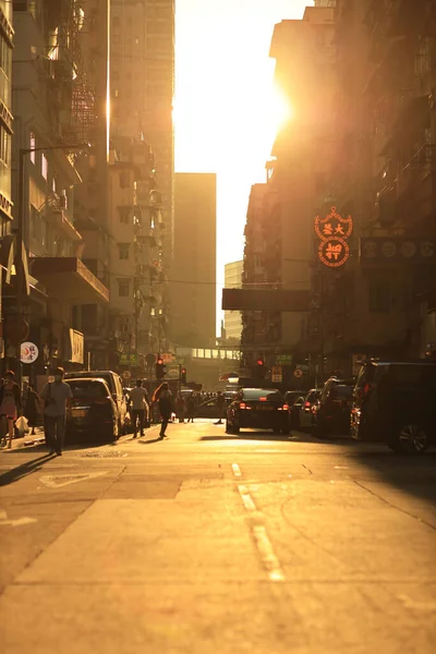 Sluneční Světlo Myslelo Ulice Mong Kok Říj 2020 — Stock fotografie