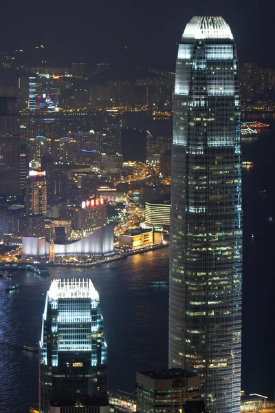 Irodaház Bezárása Éjjel Hong Kong 2007 Szeptember — Stock Fotó