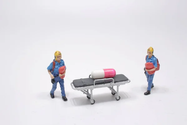 Homme Figure Miniature Concept Santé Urgence — Photo