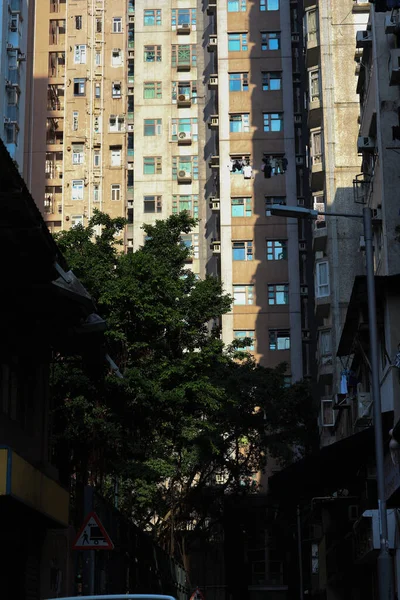 Edificio Comercial Residencial Mong Kok Hong Kong Oct 2020 — Foto de Stock