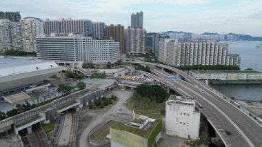 Urban Hung Hom Bölgesi Skyline, Kowloon Hong Kong 6 Eylül 2025
