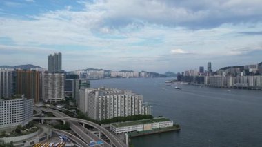 Çarpıcı Victoria Limanı Skyline View in Hong Kong 6 Eylül 2025