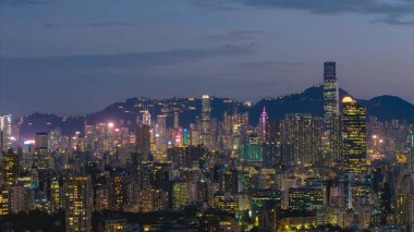 Orta Kowloon, Hong Kong 'un canlı şehir manzarası