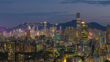 Orta Kowloon, Hong Kong 'un canlı şehir manzarası