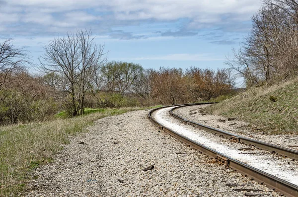 Railroad Tracks With a Curve — Stock Photo, Image