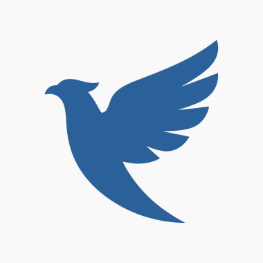 Kanatlı kuş için düz tasarım konsepti. Görüntünün odak noktası kanat. Vektör İllüstrasyonu