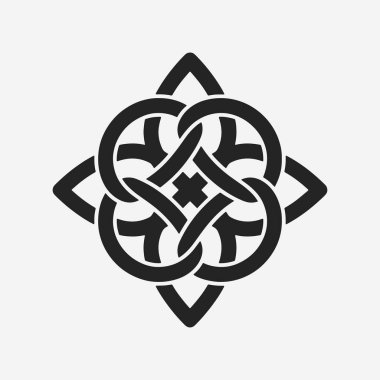 Celtic Cross posteri için düz tasarım konsepti basitlik, zarafet ve tanınma kolaylığı üzerine odaklanır. Banner, Logos, Etiketler ve Simgeler için Vektör İşareti. Vektör İllüstrasyonu