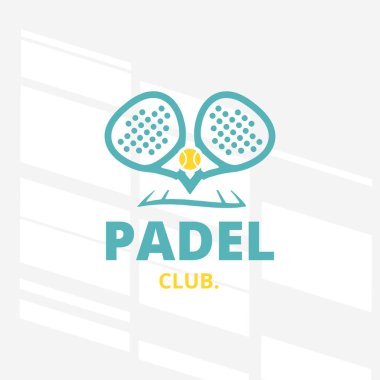 Padel Club için logo tasarımı basitlik, zarafet ve tanınma kolaylığı üzerine odaklanır. Banner, Logos, Etiketler ve Simgeler için Vektör İşareti. Vektör İllüstrasyonu