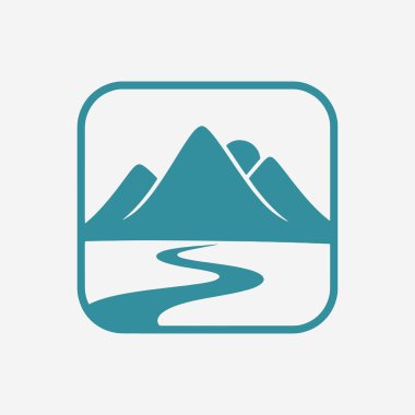 Stylize dağ sırası için düz tasarım konsepti basitlik, zarafet ve tanınma kolaylığı üzerine odaklanır. Banner, Logos, Etiketler ve Simgeler için Vektör İşareti. Vektör İllüstrasyonu