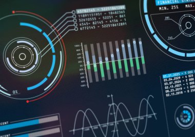 Futuristik bir arayüze kavramı siyah