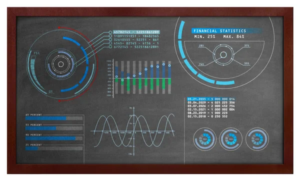 Diagramme Auf Einer Tafel — Stockfoto