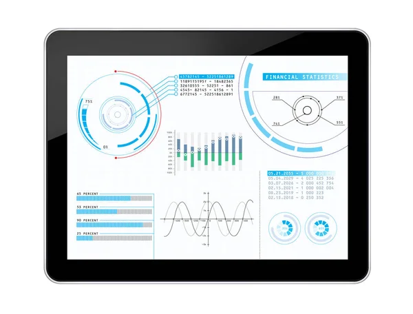 Grafik Dan Bagan Pada Tablet Digital — Stok Foto