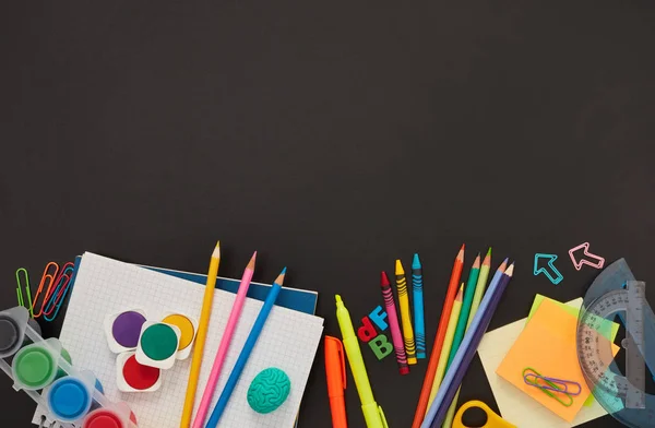 School Supplies Blackboard — Stock Photo, Image