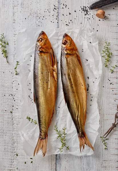 Rökt Makrill Trä — Stockfoto