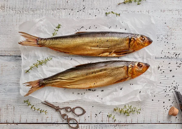 Rökt Makrill Trä — Stockfoto