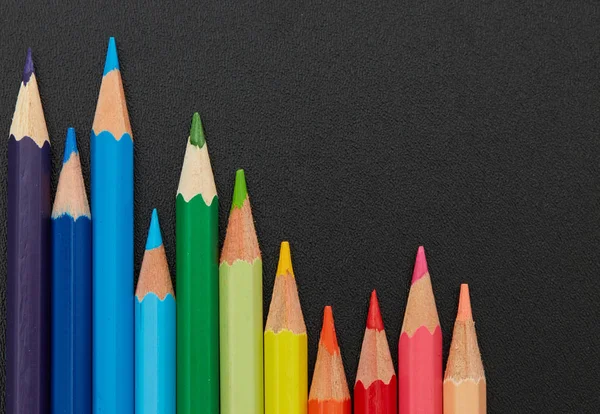 Multi Gekleurde Potloden Blackboard — Stockfoto