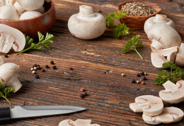 Cogumelos Frescos Conceito Cozinha — Fotografia de Stock