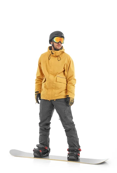 Young Snowboarder Isolated White — Stock Photo, Image