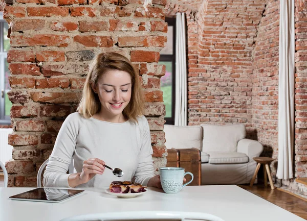 Glad Frukost Konceptet Hemma — Stockfoto