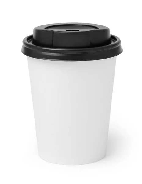 Afhaalmaaltijden Koffiekopje Geïsoleerd Wit — Stockfoto