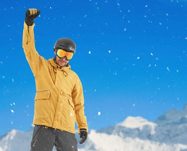 Cheerful Snowboarder Mountains — Stock Photo, Image