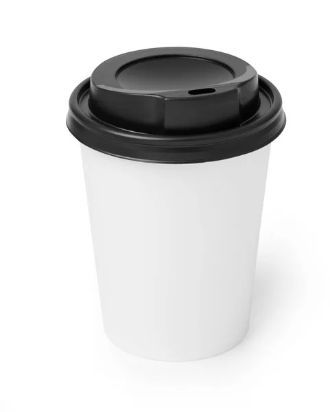 Чашка Кофе Вынос Изолированы Белом — стоковое фото