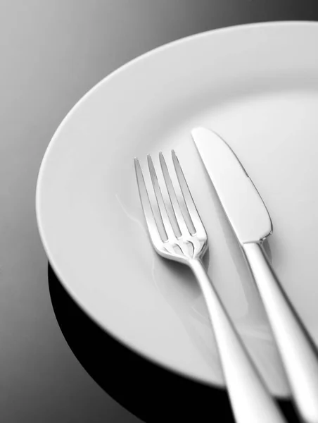 Dinner Place Setting Isolated White — Stock Photo, Image