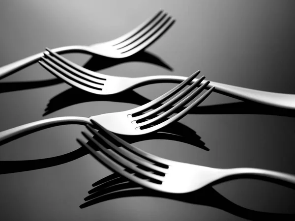 Forks Fekete Háttér — Stock Fotó