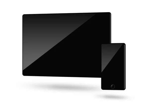 Blank Black Monitors White — Stock Photo, Image