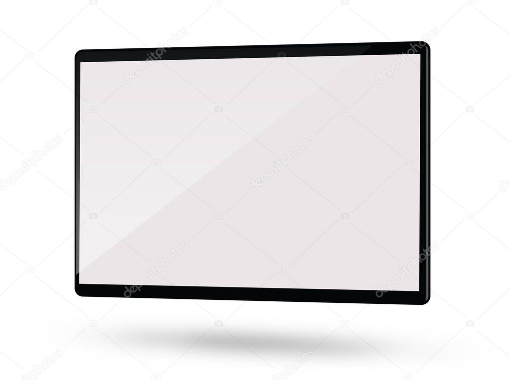 Black monitor on white