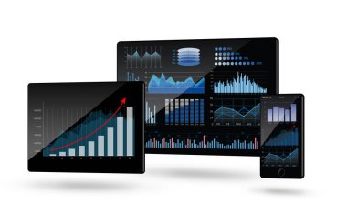 Grafikler izole farklı ekranlarda