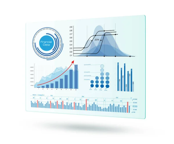 Diagramme Auf Digitalem Bildschirm Isoliert — Stockfoto