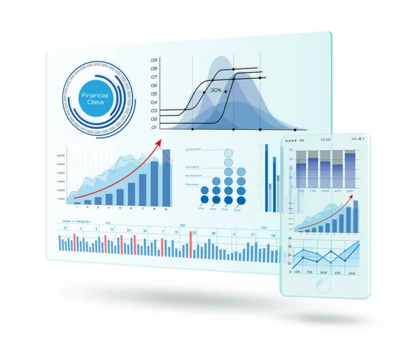 Diagram Digitala Skärmar Isolerade — Stockfoto