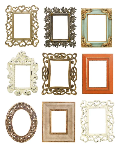 Vintage Wooden Frames Isolated — Stock Photo, Image