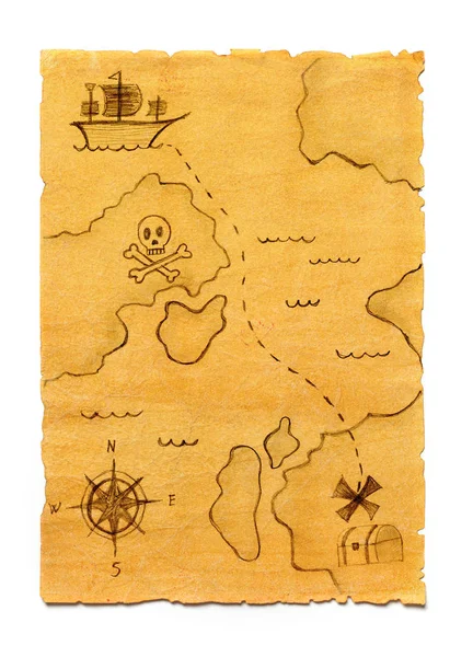 Pirate treasure map isolated