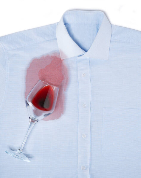 Spilled wine on a shirt