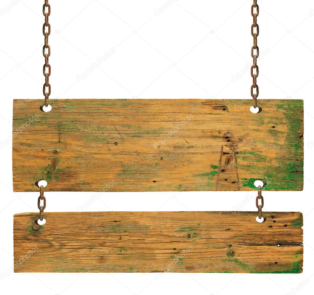 Old wooden board isolated