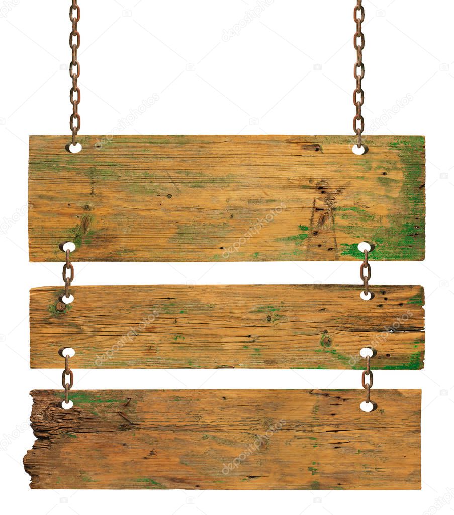 Old wooden board isolated