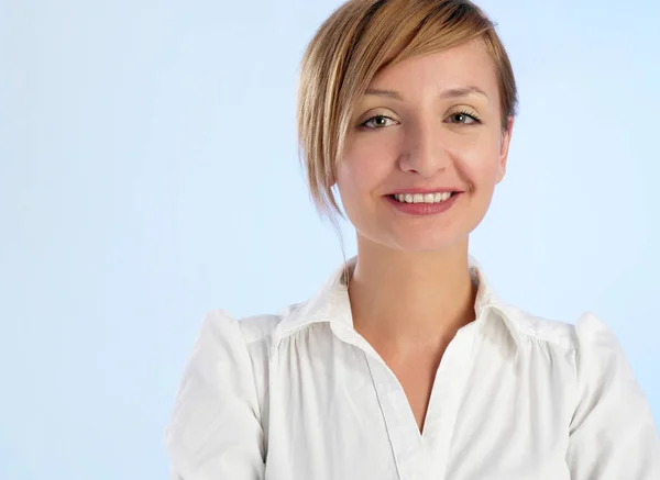 Escritório Mulher Sorrindo Isolado — Fotografia de Stock