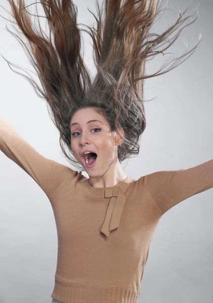 Jovem Alegre Retrato Menina — Fotografia de Stock