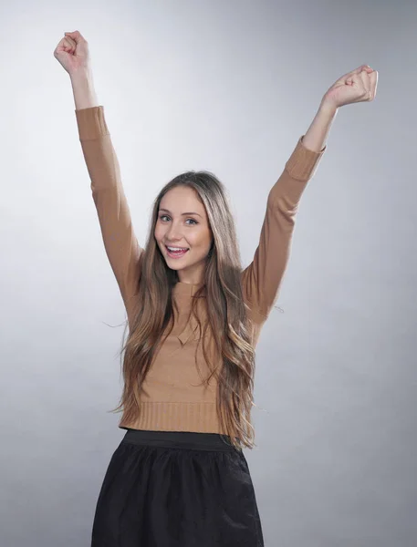 Jovem Alegre Retrato Menina — Fotografia de Stock