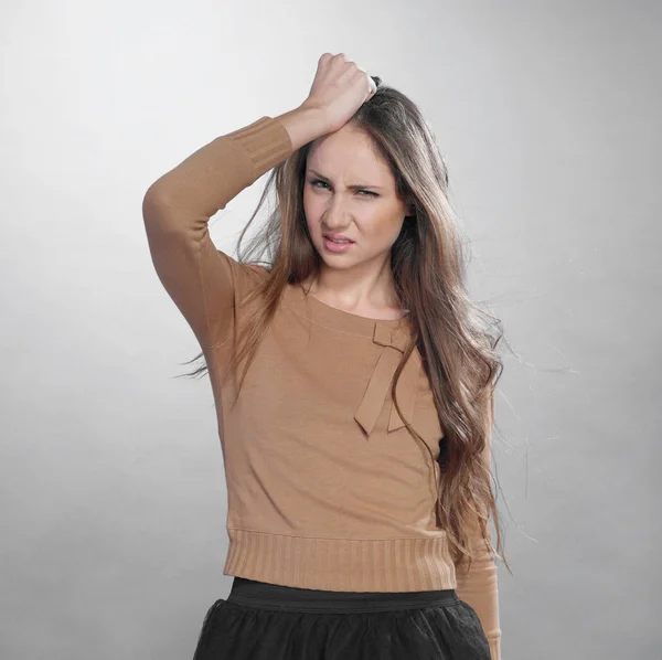 Chica Joven Con Dolor Cabeza — Foto de Stock